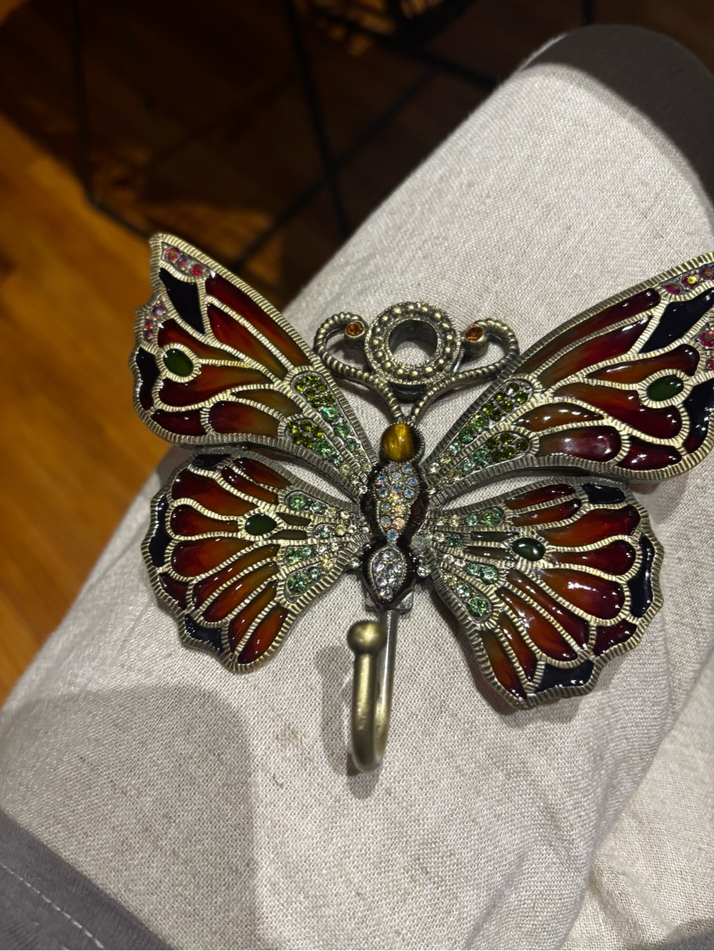 Decorative Butterfly Wall Hook in Red and Green - Brand
